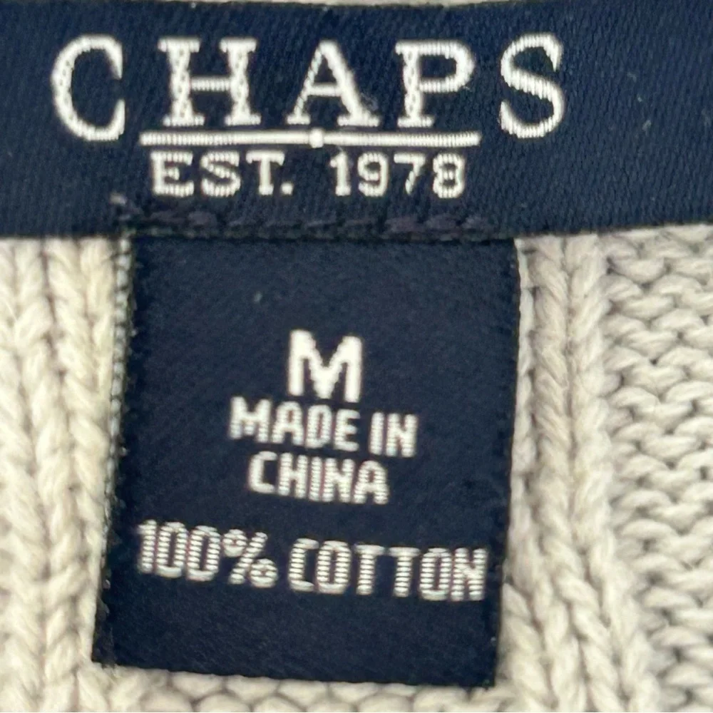 Chaps Ralph Lauren Cable Knit Shawl Collar Sweater Icy Blue Women’s Size M